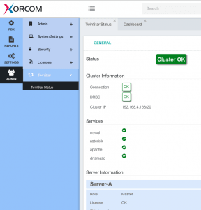 TwinStar GUI in CompletePBX 5