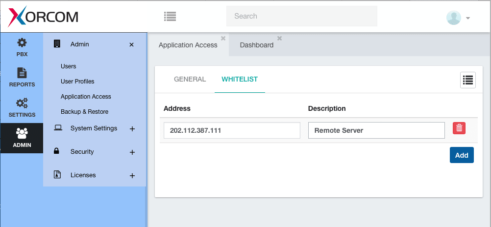 API Whitelist in GUI