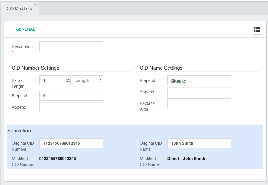 CompletePBX CID Modifiers