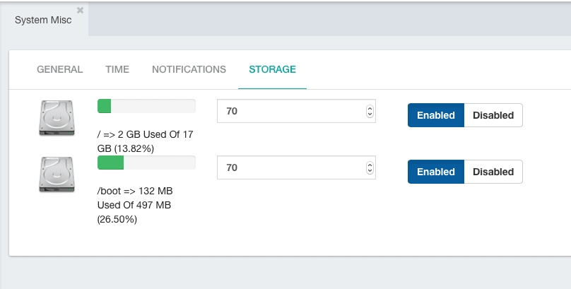 PBX Storage Notification Toggle