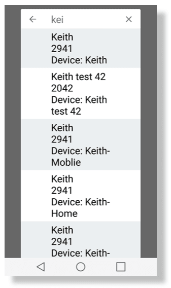 PhoneScan App Device List