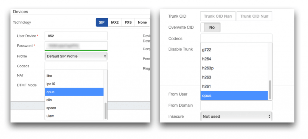 Opus Codec in CompletePBX