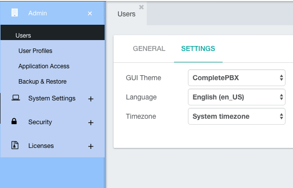 CompletePBX Phone System User Timezone Settings