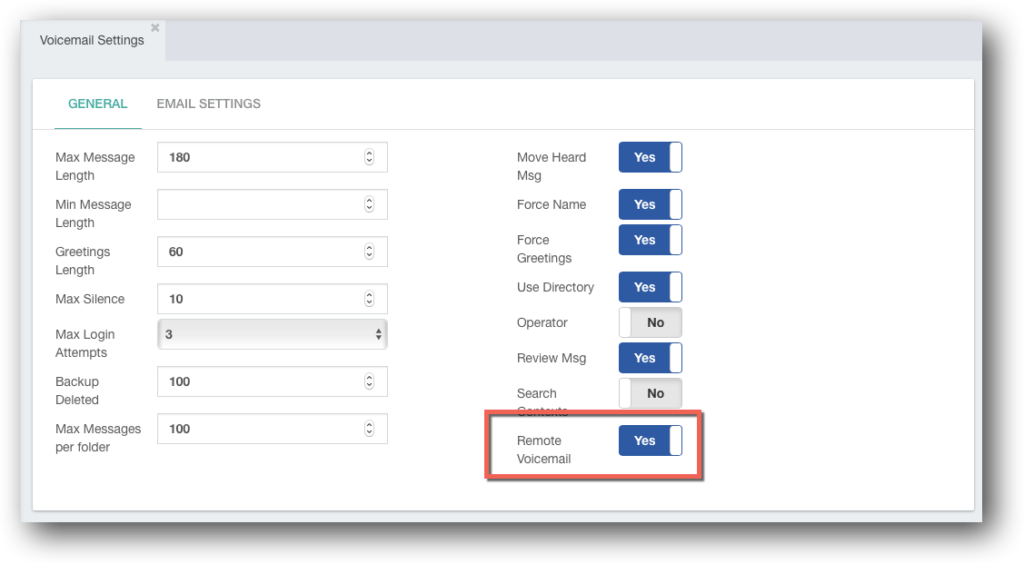 PBX Remote Voicemail Setup