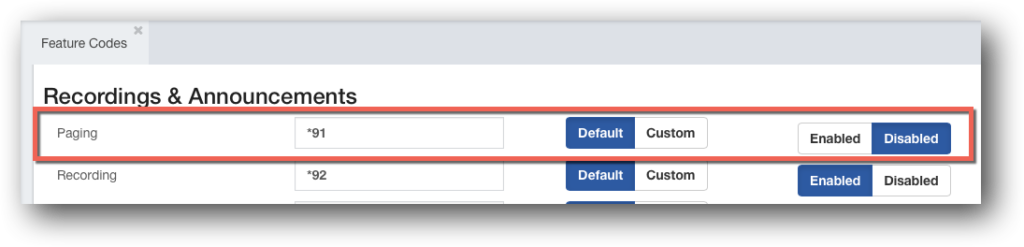 PBX Direct Paging (Intercom) 