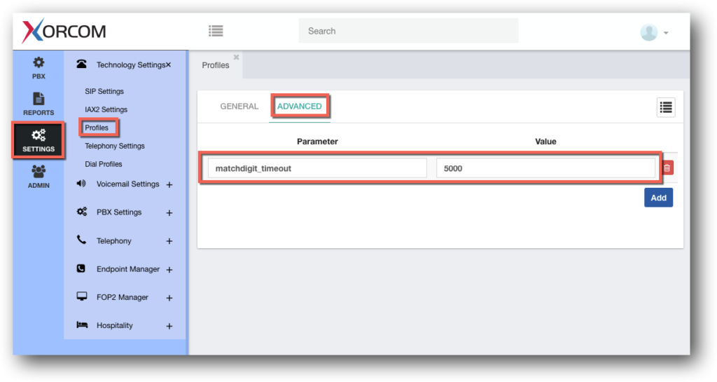 PBX GUI - Changing FXS Analog Extension Profile