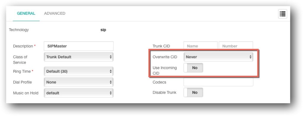 Setting Original Caller ID