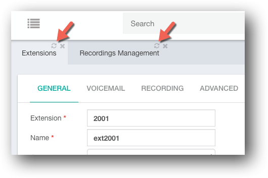 Reload Tab in Phone System GUI