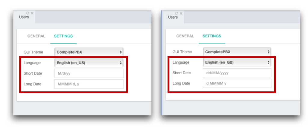 PBX Locale Settings