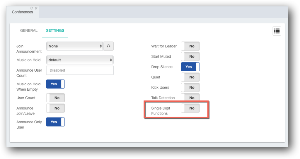 Conference Call Setup - Disable Feature Codes