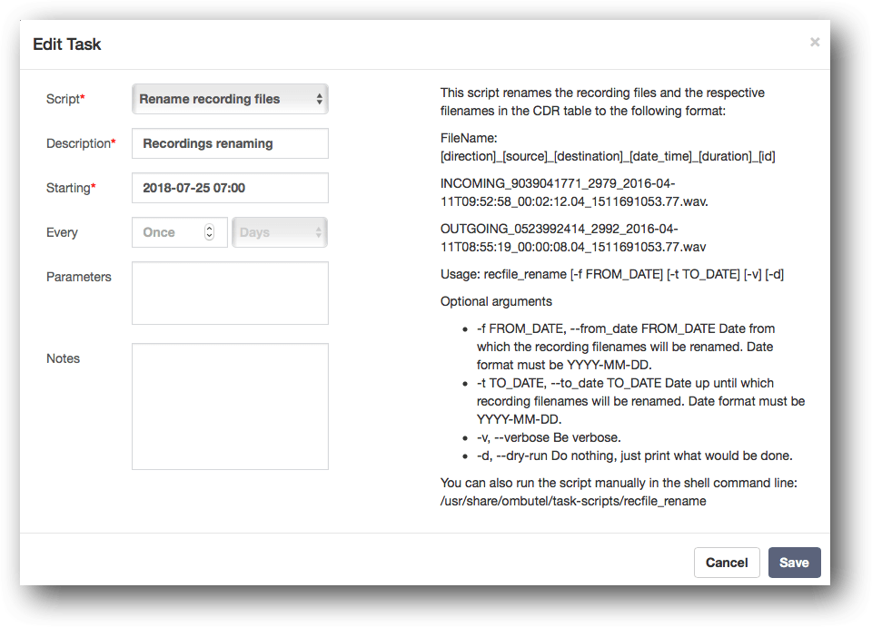 Edit Recorded Calls Filename Script