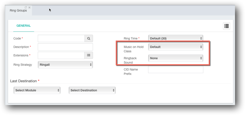 PBX Ring Group Settings