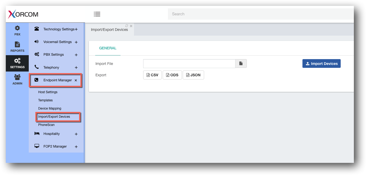 Import/Export Device Mapping - IP Phone Provisioning Module in PBX GUI