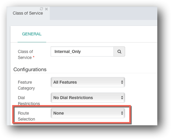 PBX Class of Service Limit External Dialilng