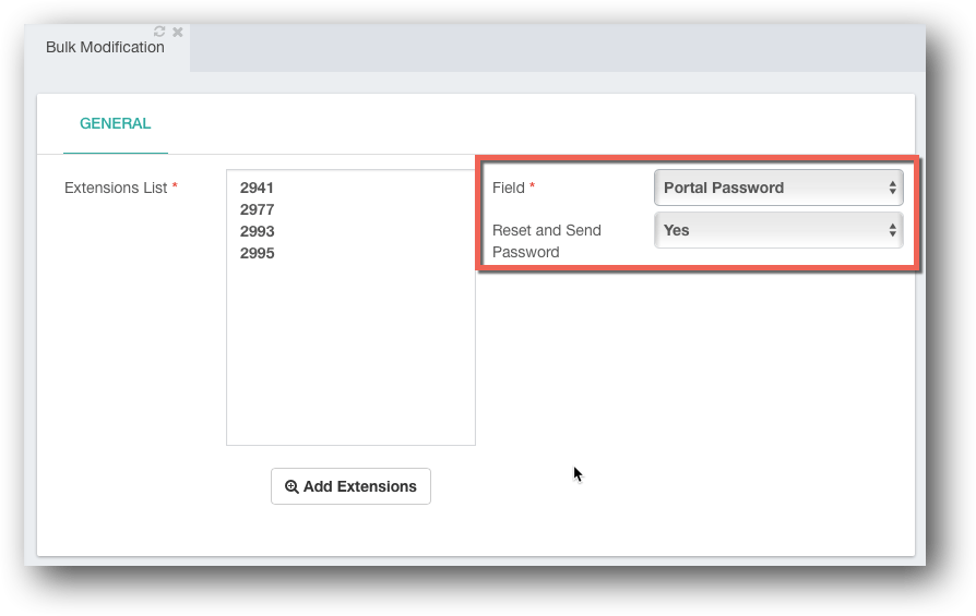 Bulk Reset PBX Portal Password