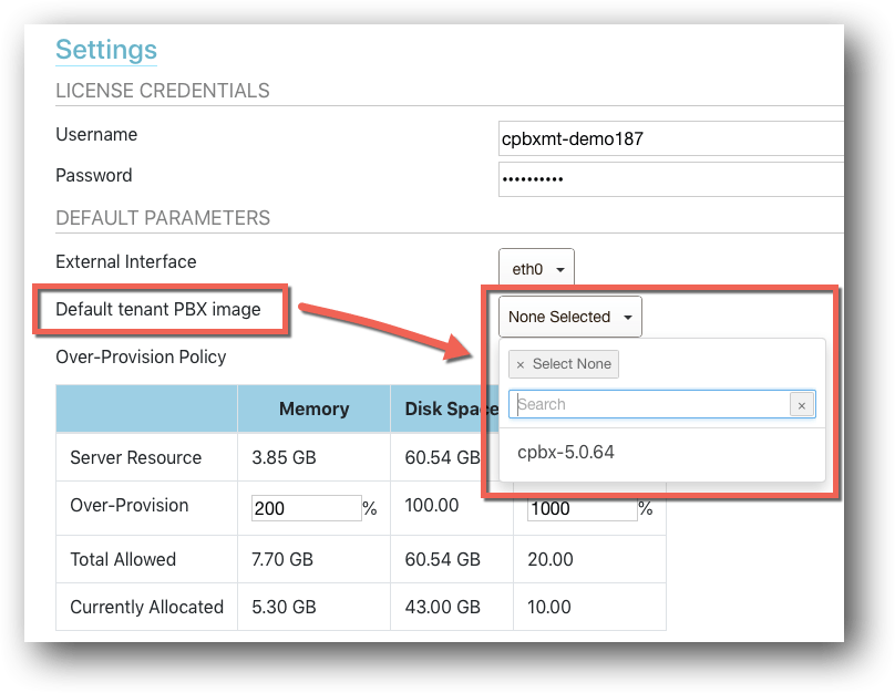 Set Default PBX Image in Multi Tenant PBX