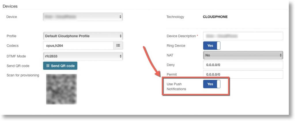 Puh Notifications in CloudPhone CompletePBX GUI