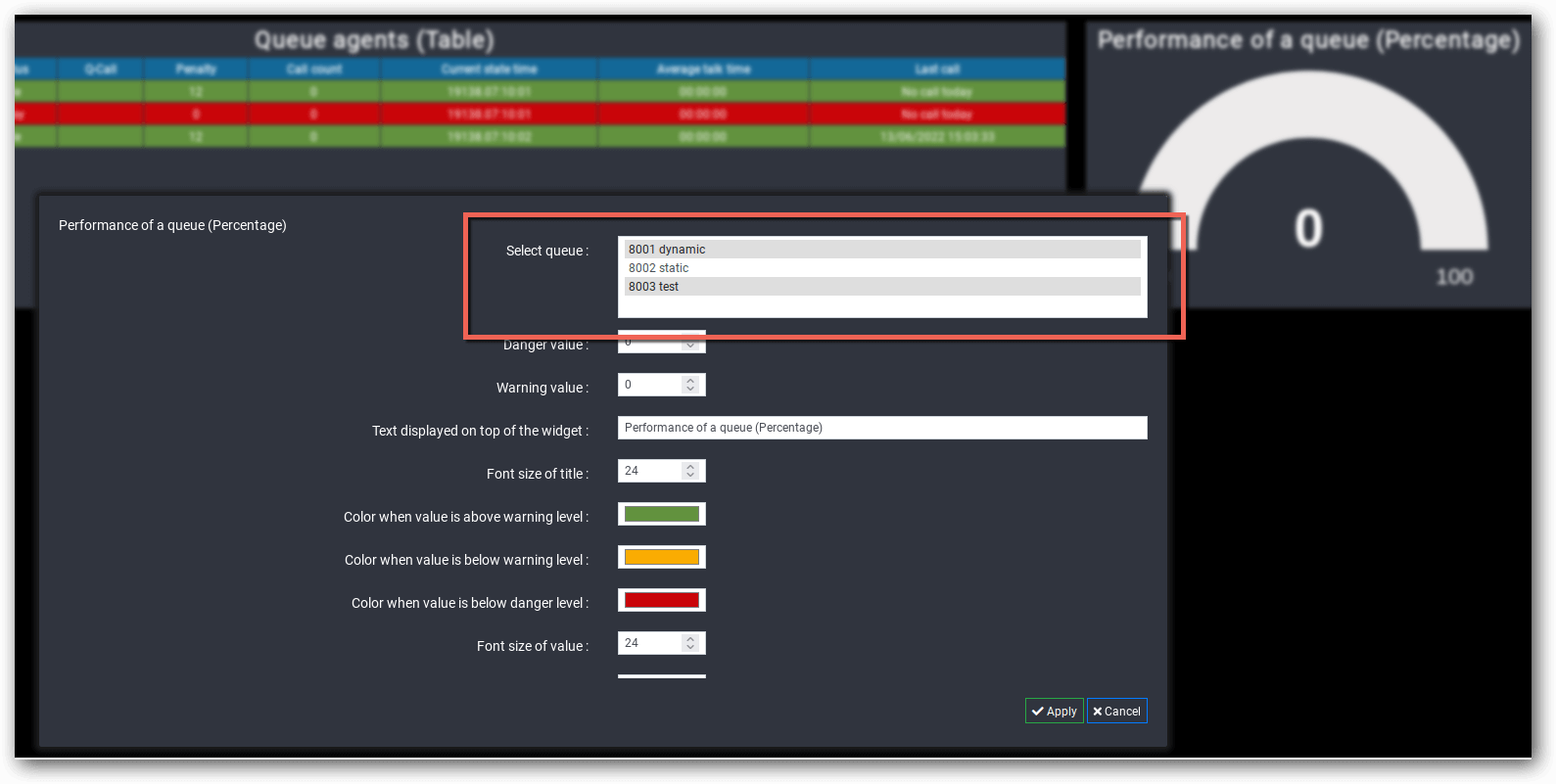 Call Cener Wallboard - Multiple Queues in Performance Widget Call Cener Wallboard - Multiple Queues in Performance Widget