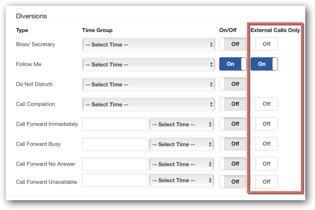 Diversions for External Calls - Popup Window