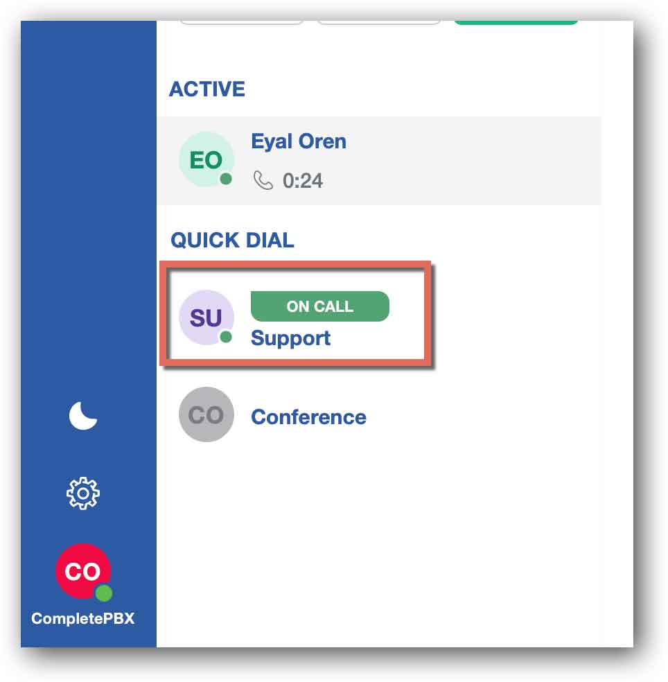 Quick dial BLF in CloudPhone softphone app