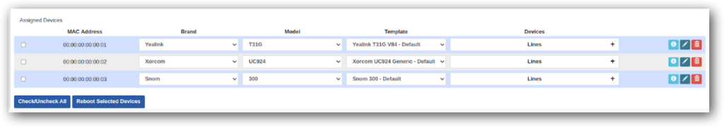 IP phone provisioning - PBX GUI Improvements